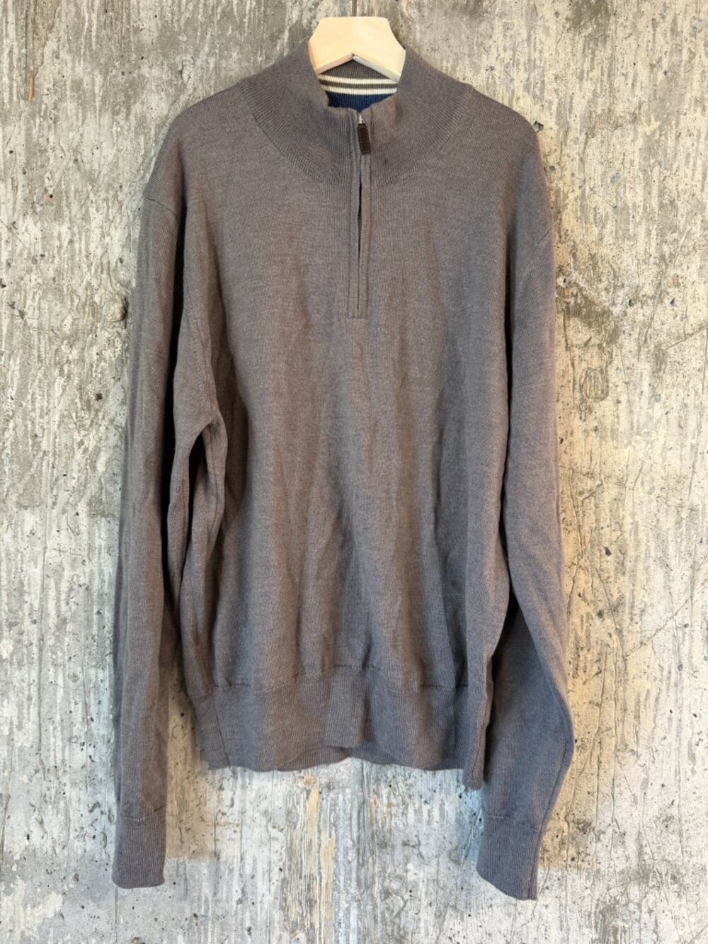 TOM JAMES Men's Merino Wool Quarter-Zip Sweater Size M